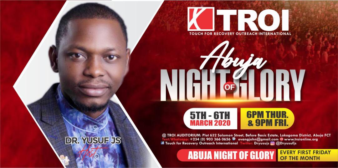 Dr. Yusuf reveals keys to activate supernatural favour, holds Special Monthly Program, Abuja Night of Glory
