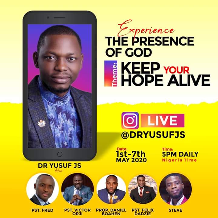 'Keep Your Hope Alive', Dr. Yusuf JS set to host an Instagram Conference this May