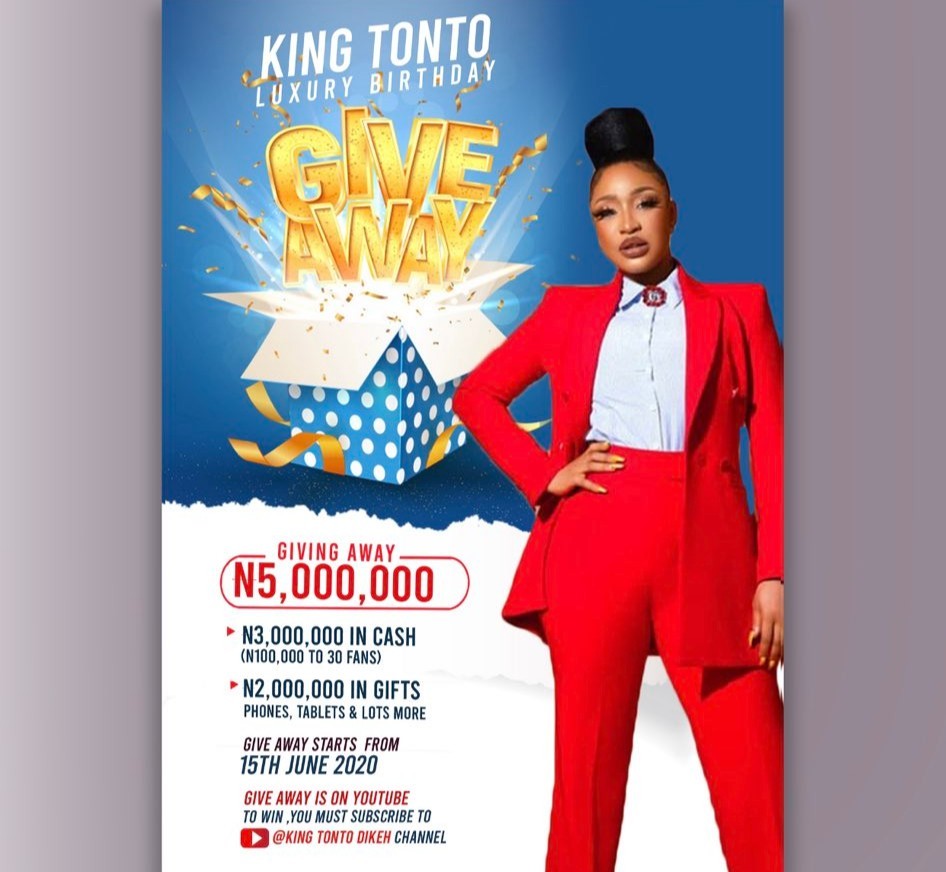 Tonto Dikeh Ready to Giveaway N3m, find why and how