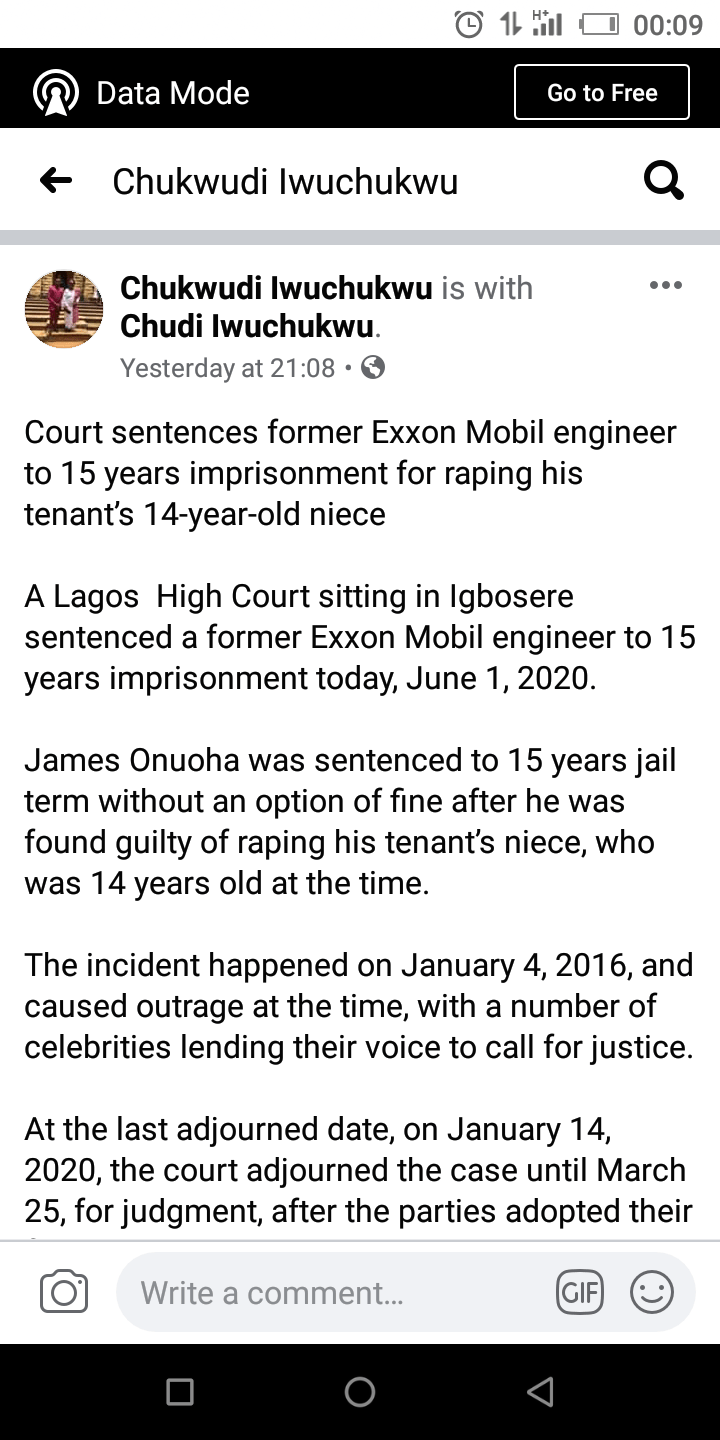 Court sentences former Exxon Mobil engineer to 15 years imprisonment for raping his tenant’s 14-year-old niece