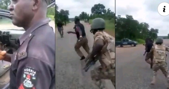 Soldiers beat Policemen Extortion Along Aba road [Video]