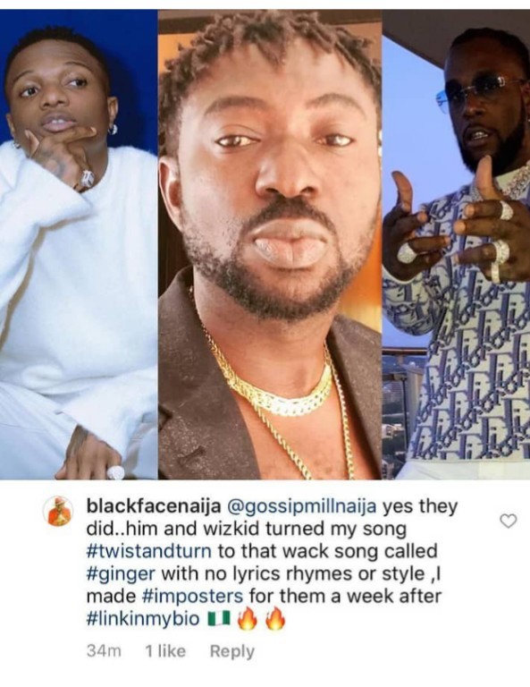 Blackface Decribes Burna Boy As Fool, As him and Wizkid Accused of Song Theft [Video]