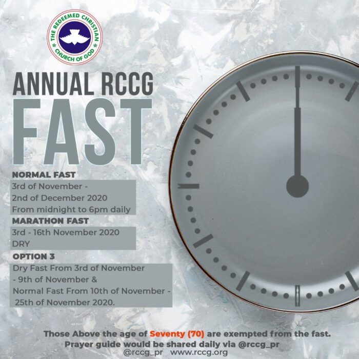 Day 3 - RCCG 2020 November Fasting Prayer Points, Thursday 5th November 2020