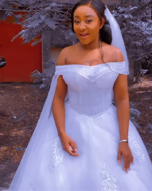 Actress, Ini Edo Holds Secret Wedding? Seen in Dazzling Wedding Gown [Video]