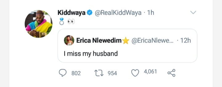 Kiddwaya May Engage Erica Soon As He Retweets With Ring Emoji [Twitter]