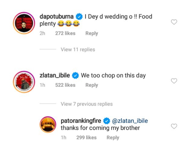 Zlatan Commends Patoranking and Yemi Alade For Plenty Food [Photo]