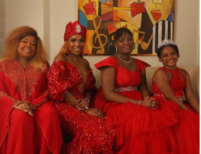 Annie Idibia Glows in Three-Generation Photoshoot With Mum, Daughters (Photo)