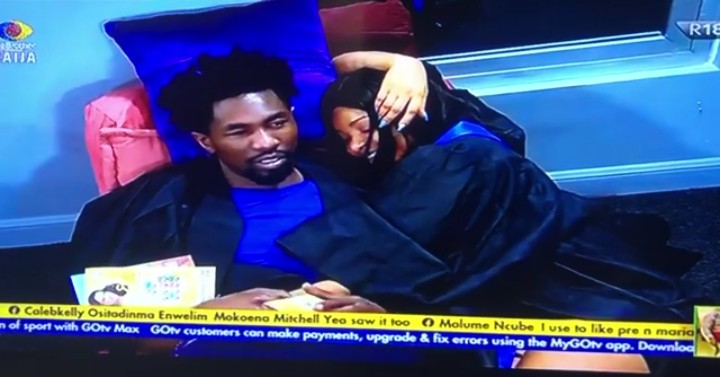 BBNaija Queen Kisses Boma, Accused of Forcing Herself on Him