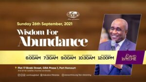 Live David Ibiyeomie Sunday Service 26 September 2021 - Wisdom for Abundance