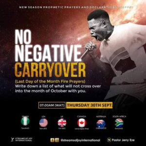 Live NSPPD Jerry Eze Prophetic Prayers 30 September 2021 - No Carryovers