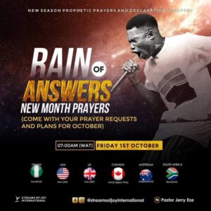 Live New Month Prophetic Prayers Jerry Eze 1 October 2021 - Rain of Answers