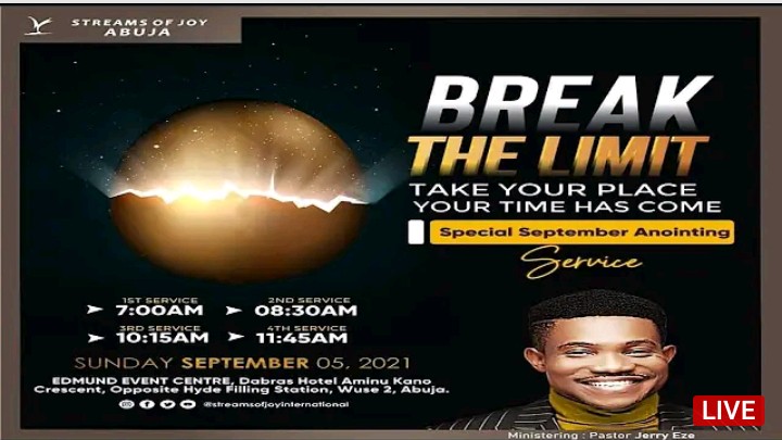 Live Jerry Eze Sunday Service 5th September 2021 |BREAK LIMITS|