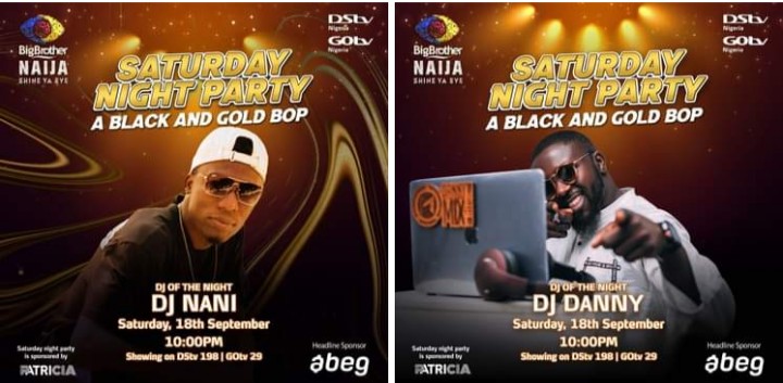 BBNaija Live Saturday Night Party 18 September 2021 - DJs Nani and Danny