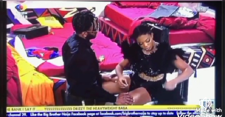 BBNaija Cross Begs Angel on His Knees As Eviction Approaches