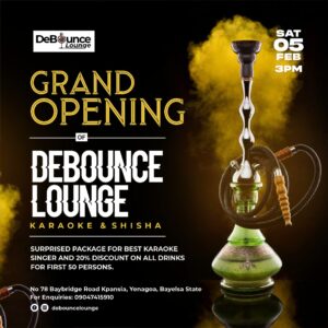 New Karaoke and Shisha Lounge, Debounce Opens in Yenagoa, Feb 5