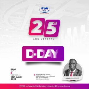 David Ibiyeomie Live Service 13 April 2022 || Salvation Ministries at 25