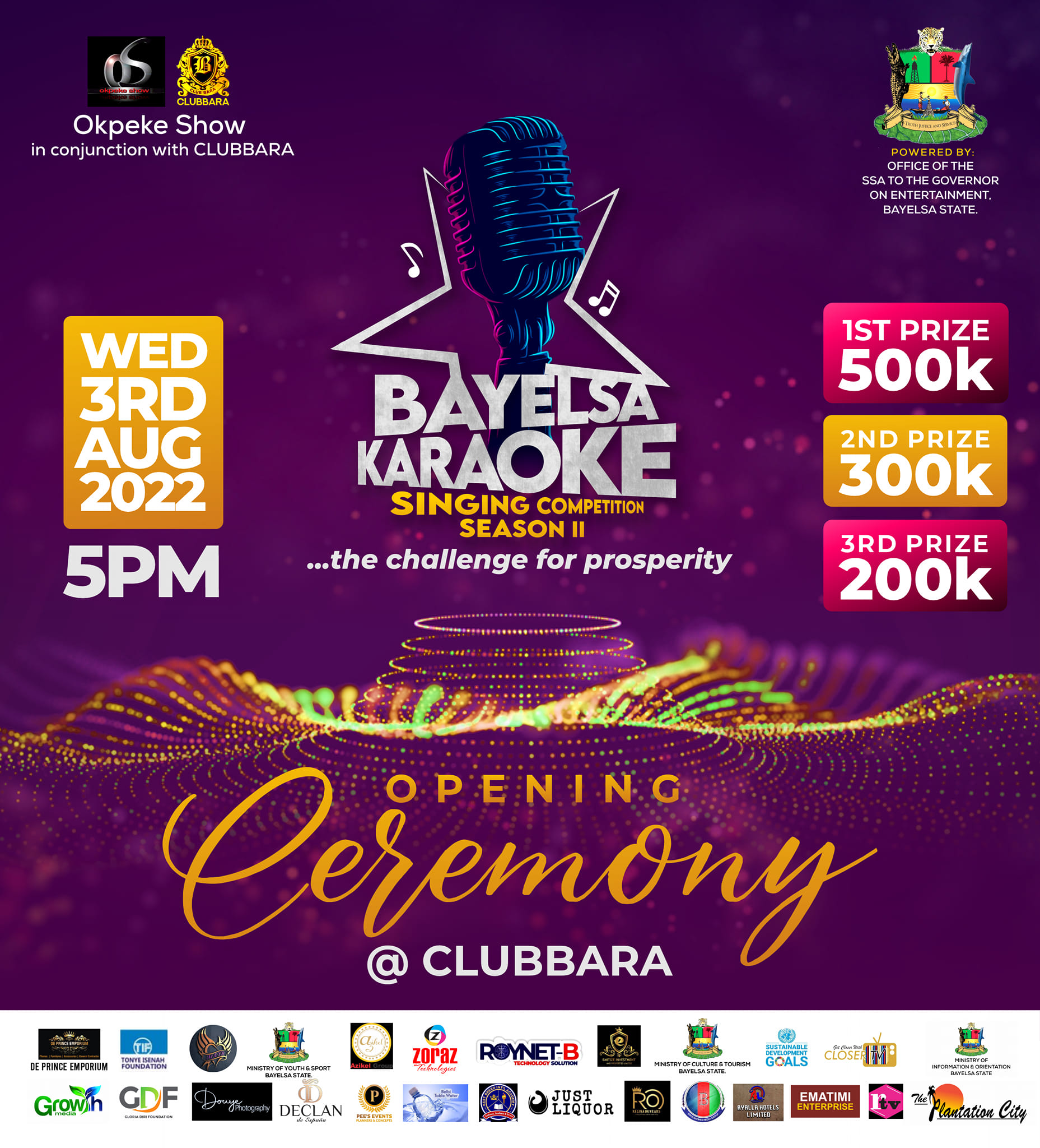 Bayelsa Karaoke Singing Competition Season II Opens August 3 at Club Bara