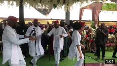 How Banky W and Wife, Adesua Led Mercy Chinwo's Husband at Traditional Marriage