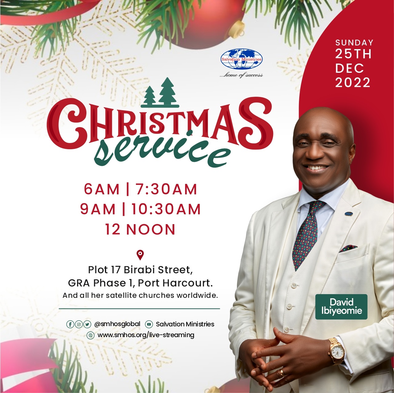 David Ibiyeomie Christmas Service 25 December 2022 || Salvation Ministries