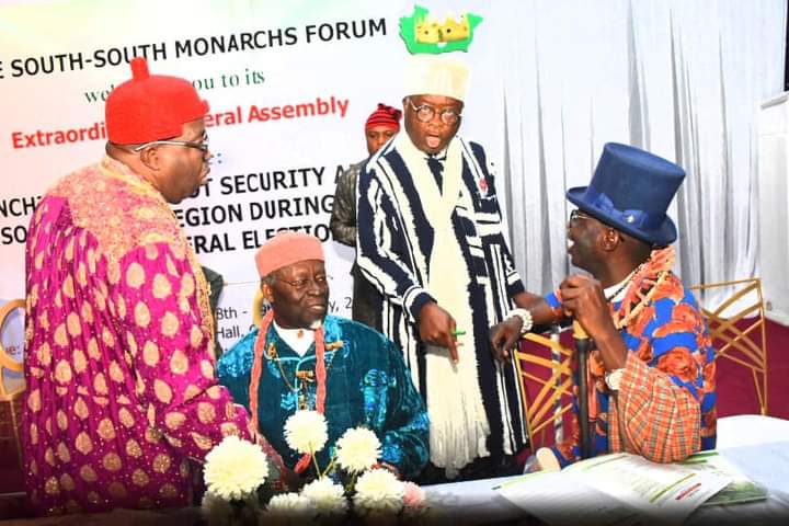 Governor Diri Hosts South-South Monarchs In Yenagoa, Welcomes Gov. Okowa to Meeting