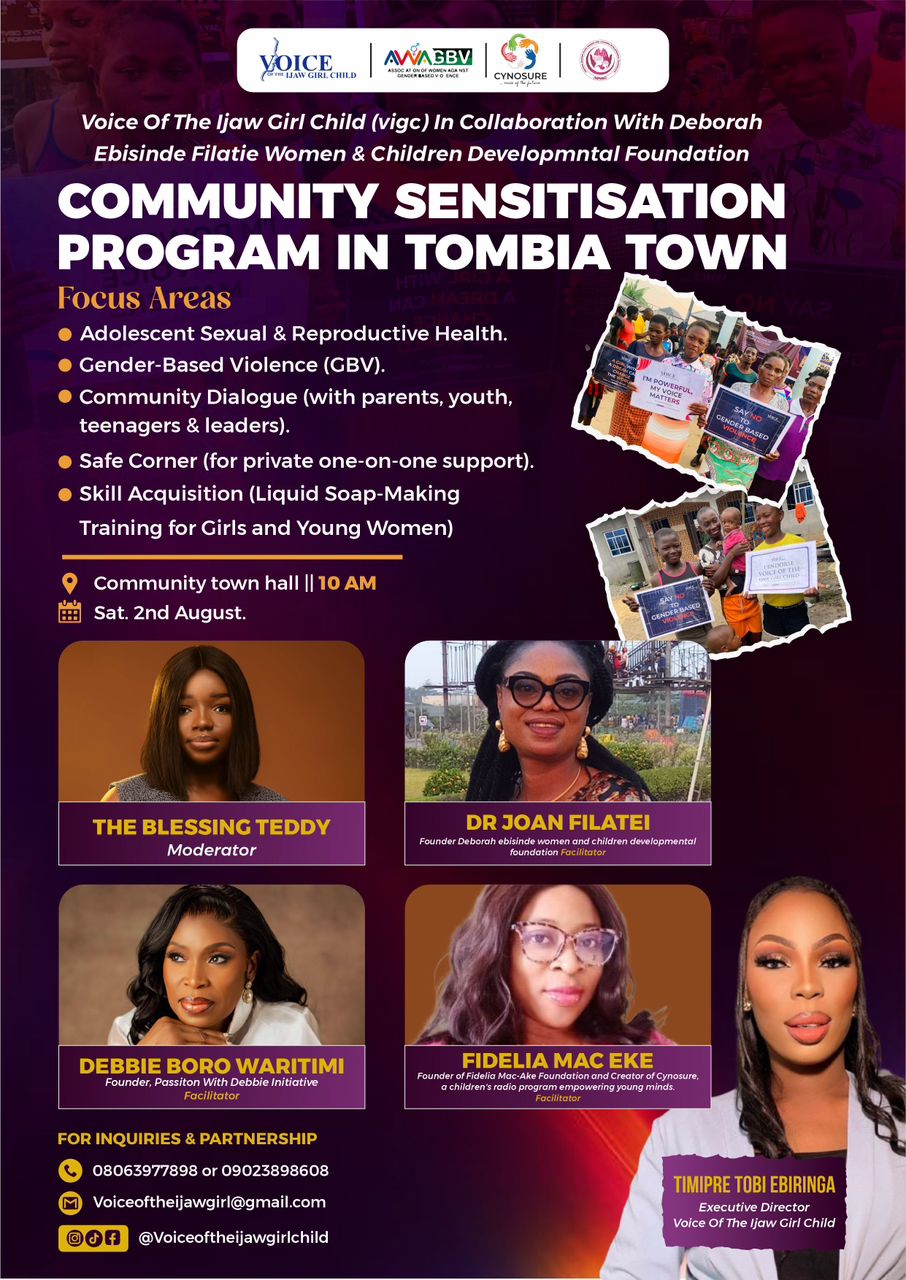 VIGC, Partners Set to Host Tombia Community Sensitisation Program on Safe Space for Girls