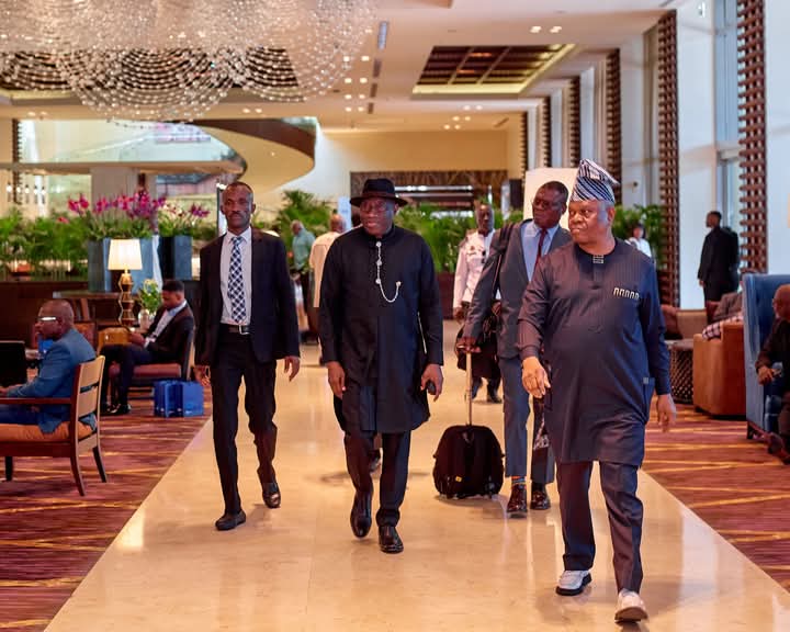 Jonathan Arrives Ghana for Democracy Dialogue