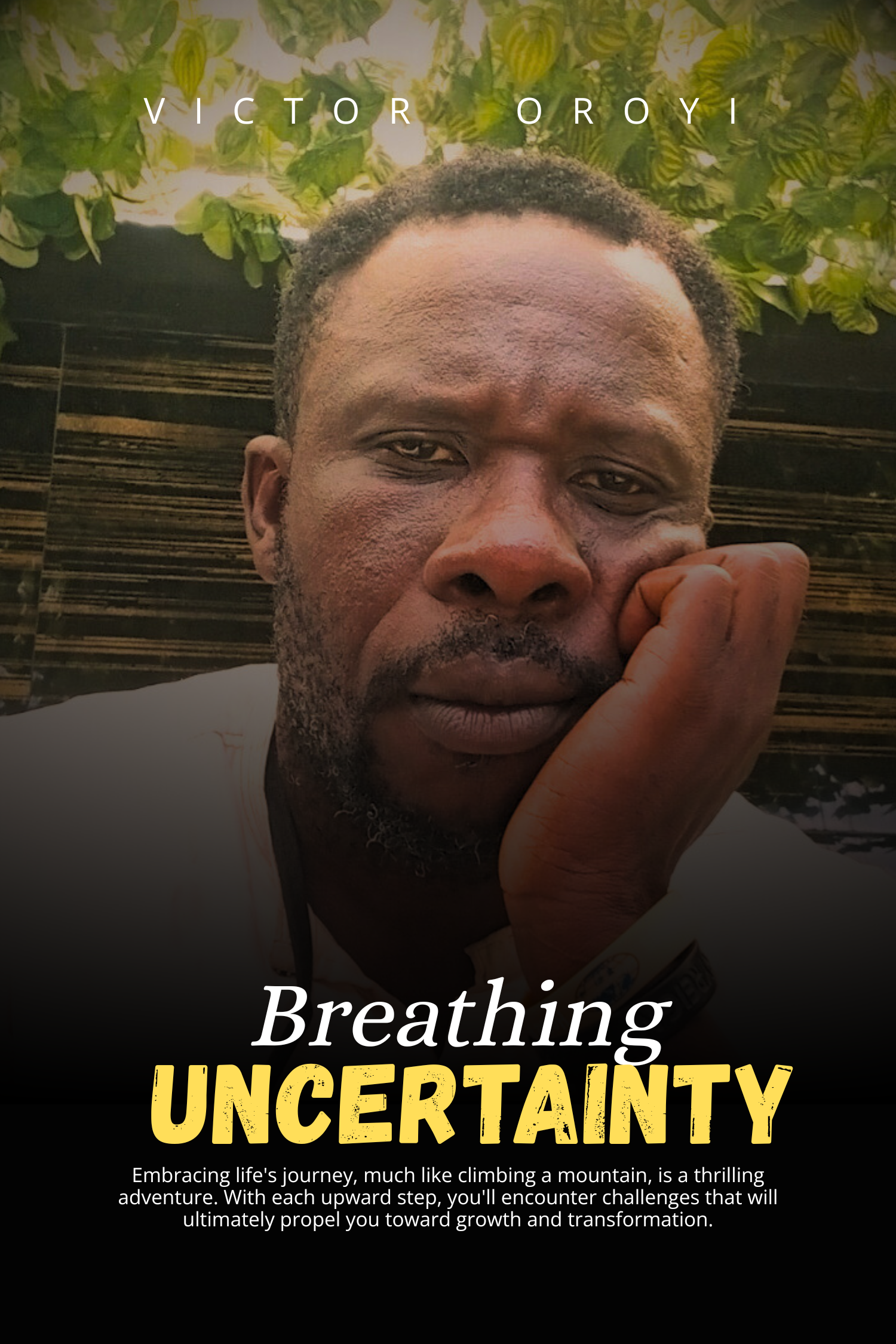 Victor Oroyi Unveils Book Cover Design for Breathing Uncertainty