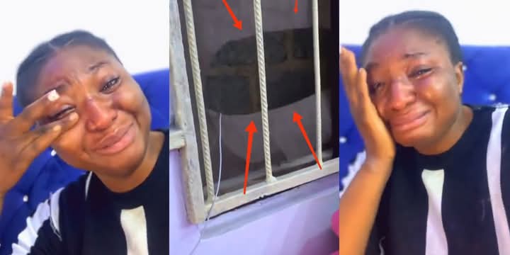 Young Lady Cries Out as Phone Is Stolen in New Apartment