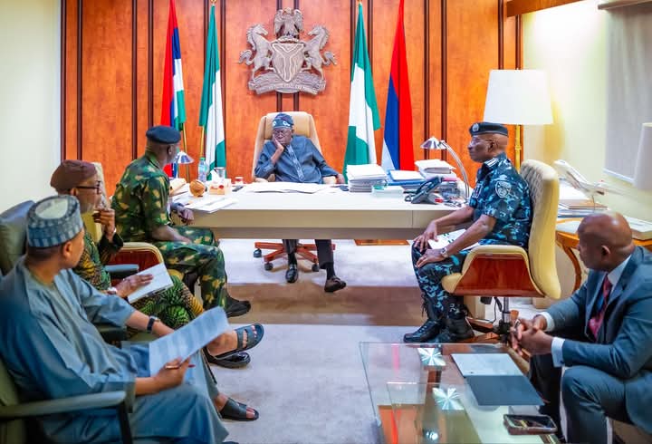 Tinubu Holds Emergency Security Meeting at State House Tinubu Holds Emergency Security Meeting at State House