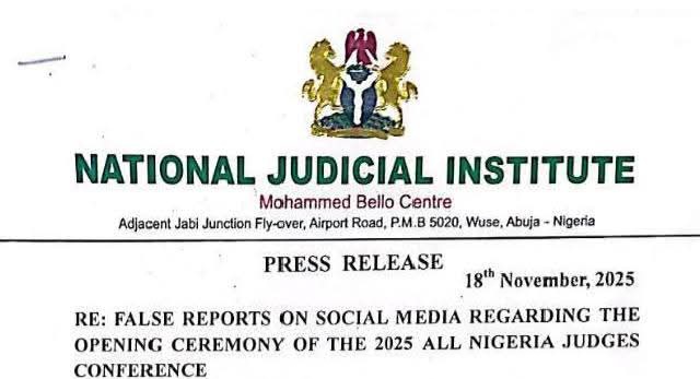 NJI Denies Judges Sang Political Chorus at 2025 All Nigeria Judges Conference