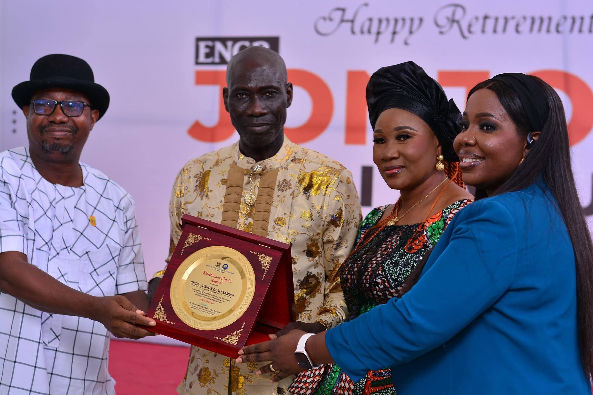 Bayelsa Celebrates Jonjon Olali Samuel at Retirement After 26 Years of Meritorious Service 