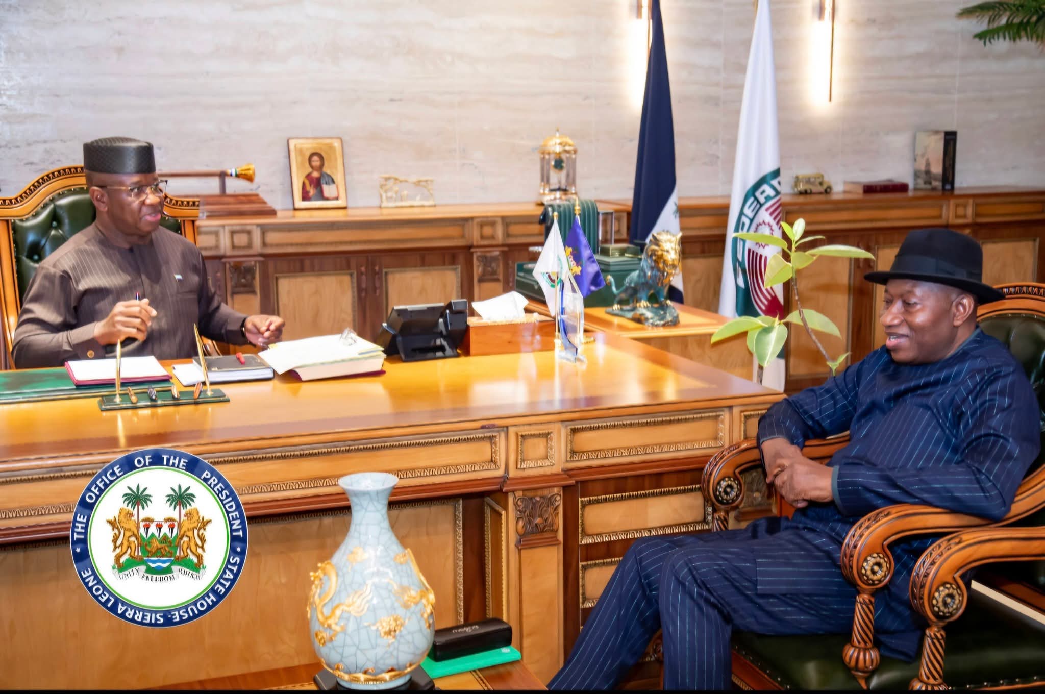 Jonathan Meets Sierra Leone’s President Bio on Regional Peace, Democratic Stability