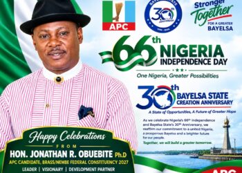 Nigeria@66 & Bayelsa@30: Obuebite Felicitates With Nigerians, Bayelsans, Celebrates Resilience, Cohesion