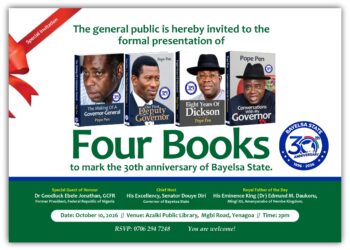 Pope Pen To Present Four Books On Bayelsa Political History, Leaders